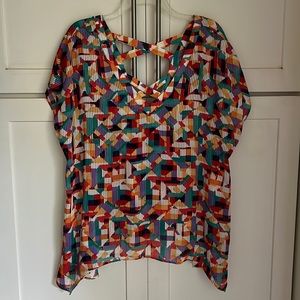 Double v neck, butterfly sided blouse